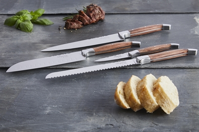 Laguiole By Hâws Knife Set Santuko/Chef/Bread/Herb Knife Rosewood